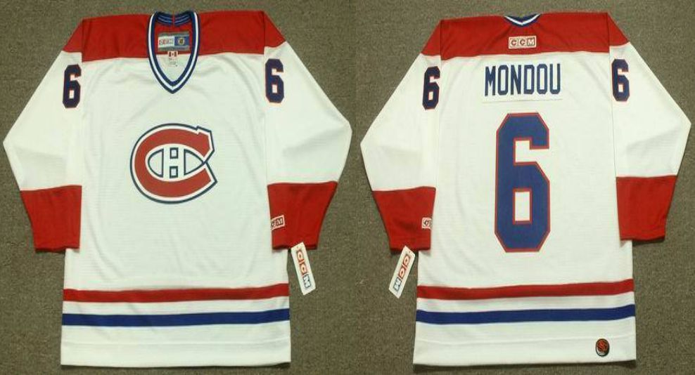 2019 Men Montreal Canadiens #6 Mondou White CCM NHL jerseys->montreal canadiens->NHL Jersey